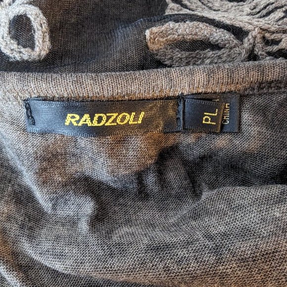 Radzoli Lagenlook Layered Floral Brown Lace Long Sleeve Tunic Embroidery Size PL - Picture 7 of 9